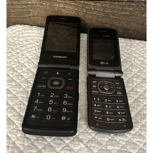 A lot of 2 old collectable cell phones Flip Phones Coolpad LG